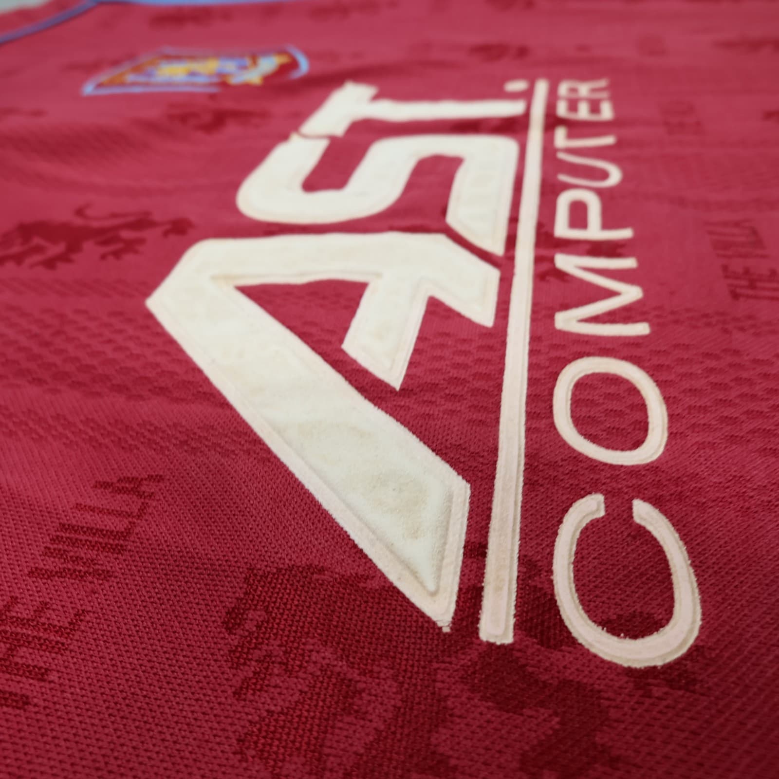 Vintage Aston Villa Shirt Large Burgundy Home Kit 1995 1997 38/40" Ugo Ehiogu photo 7