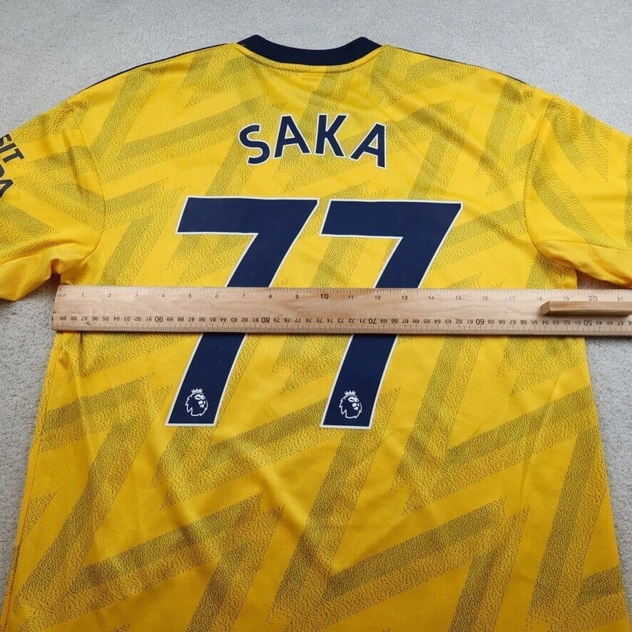 Arsenal Shirt Medium Yellow Away Kit 2019 2020 Adidas Soccer Jersey Saka 77 photo 7