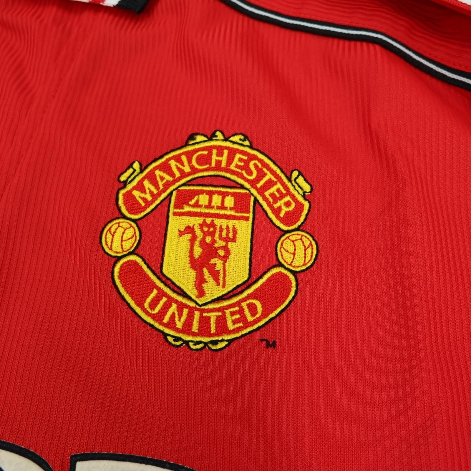 Manchester United Shirt Mens 2XL Home 1998 2000 Umbro Beckham 7 Soccer Jersey photo 4