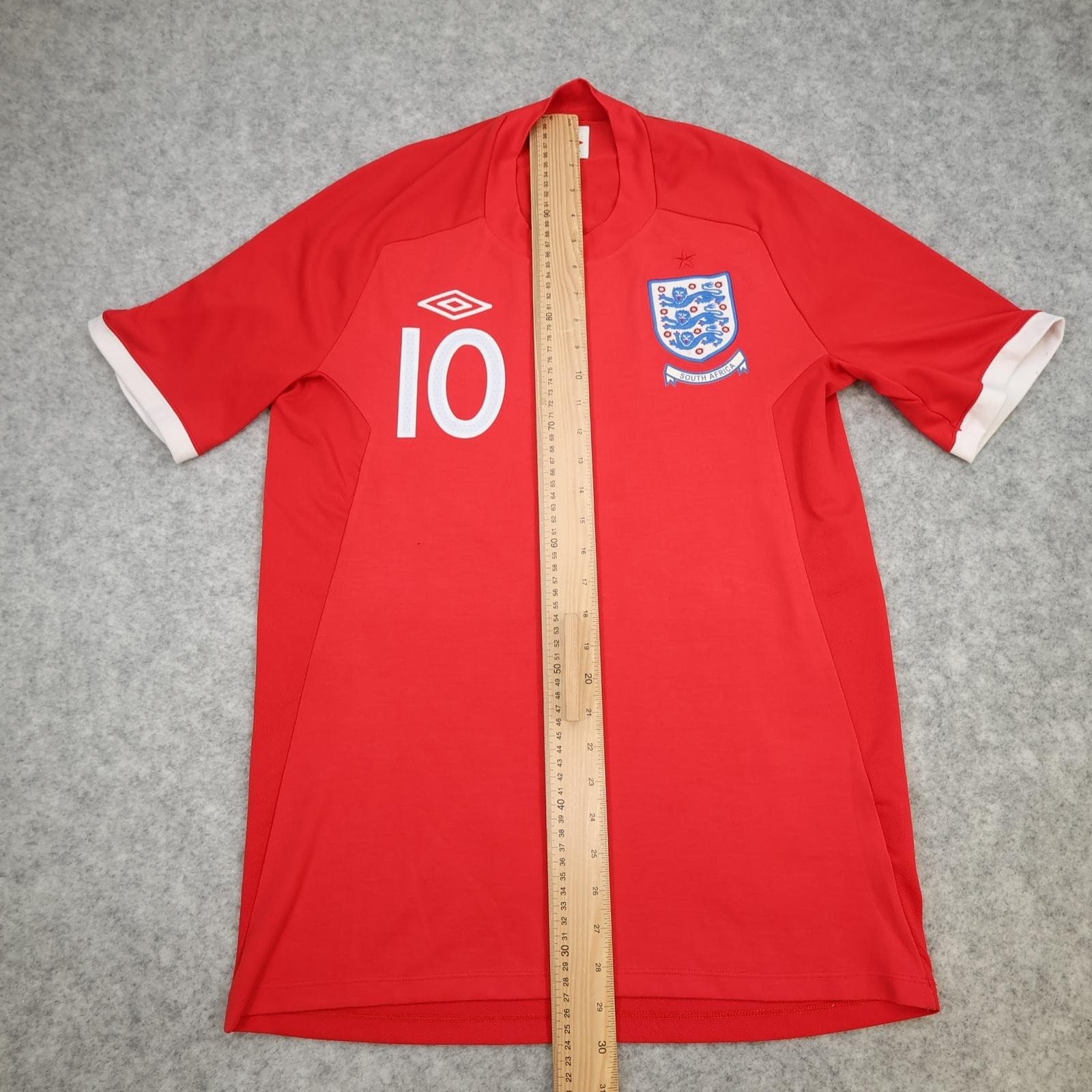 England Away Shirt Mens Large Red 2010 Football Umbro Rooney 10 Jersey Top photo 10