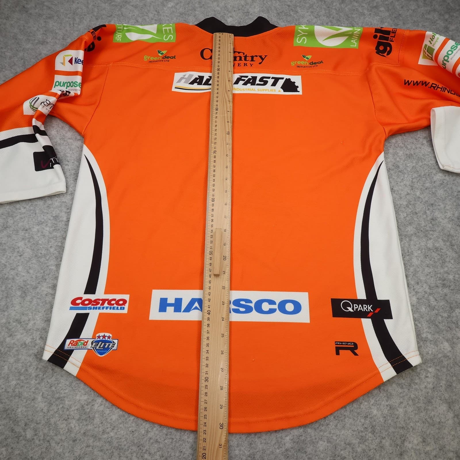 Sheffield Steelers Shirt Mens Large Orange EIHL Ice Hockey Rhino Jersey Top UK photo 9