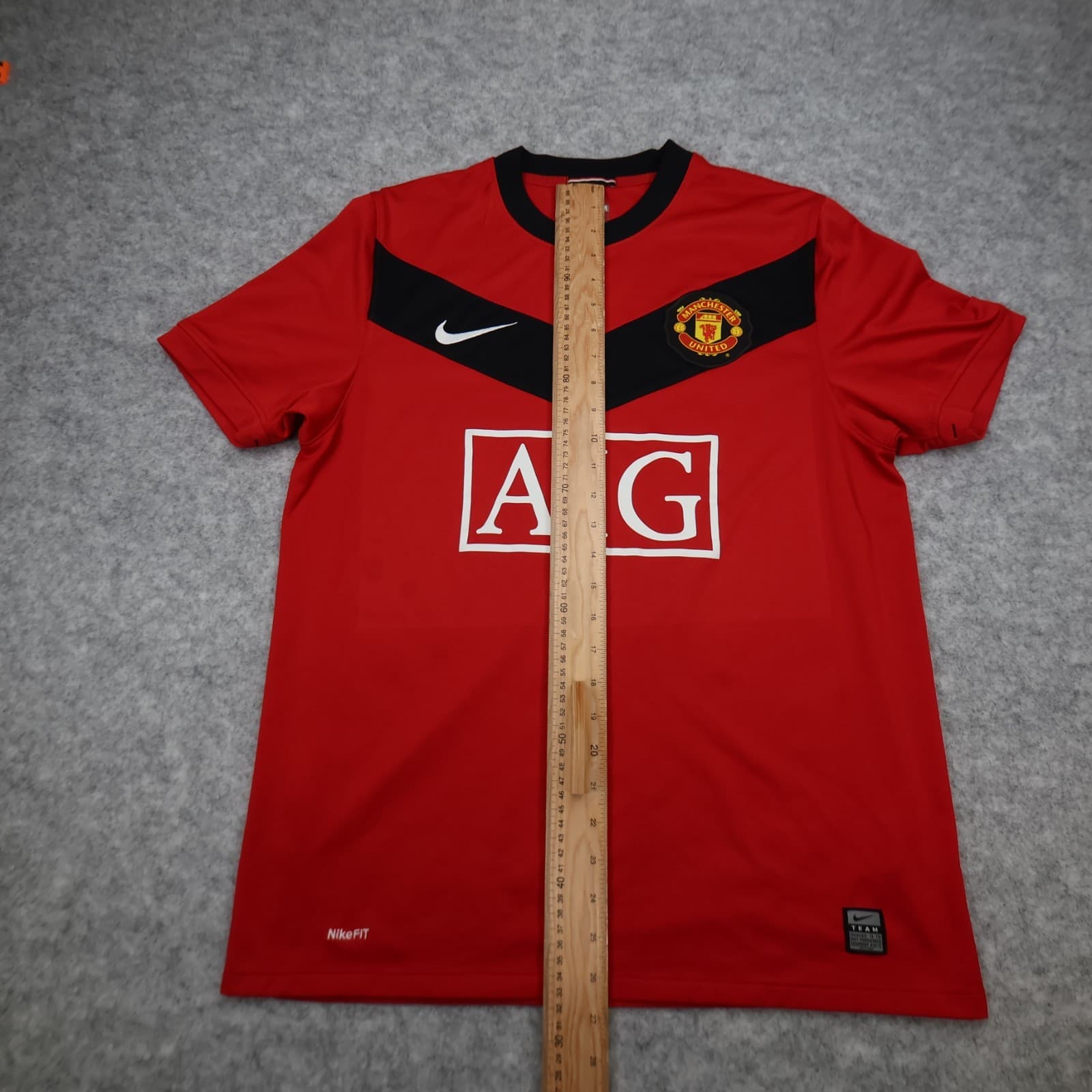 Manchester United Shirt Medium Red Home Kit 2009 2010 Nike Soccer Jersey photo 14