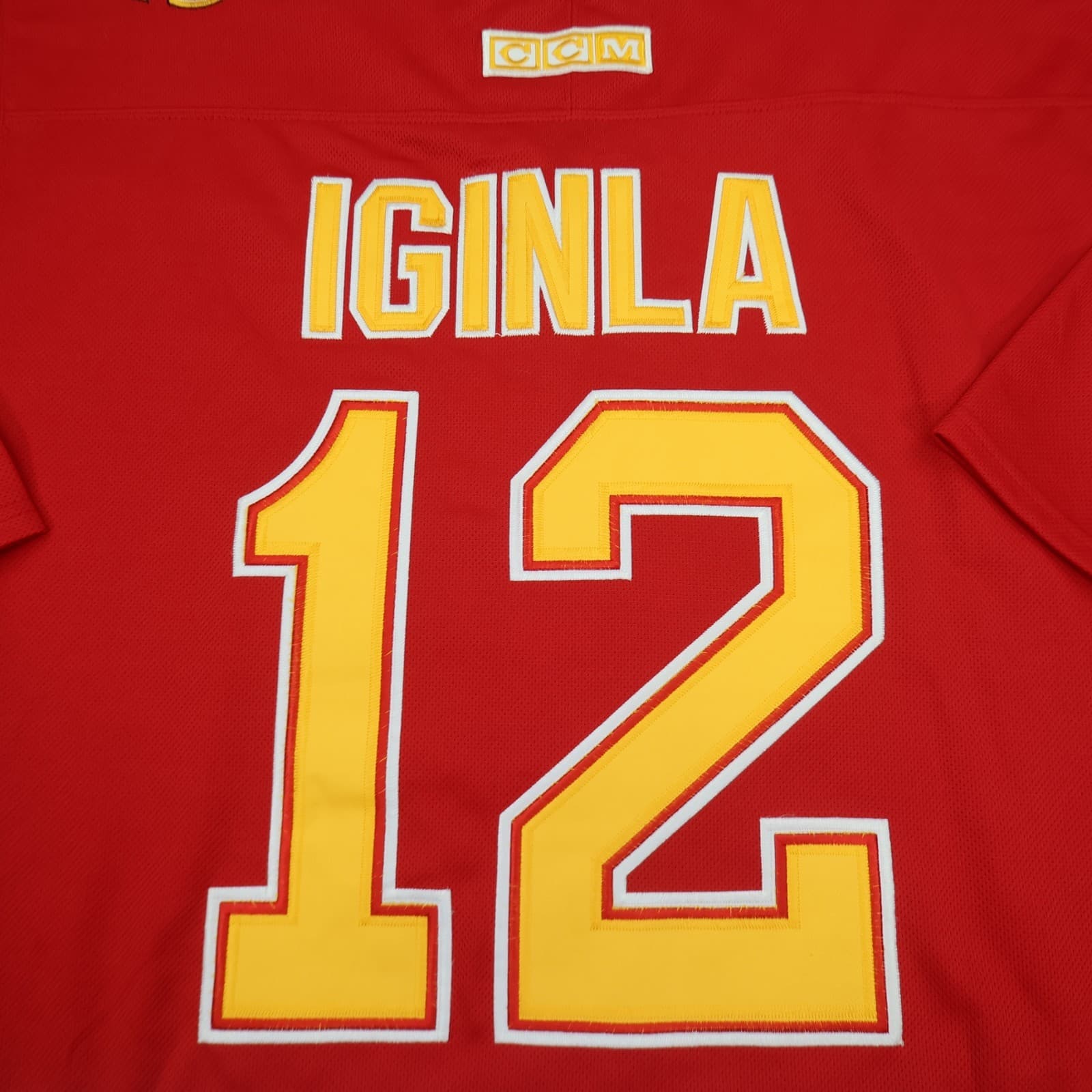 Vintage Calgary Flames Jersey Large Red NHL 90s Hockey Shirt CCM Jarome Iginla photo 3