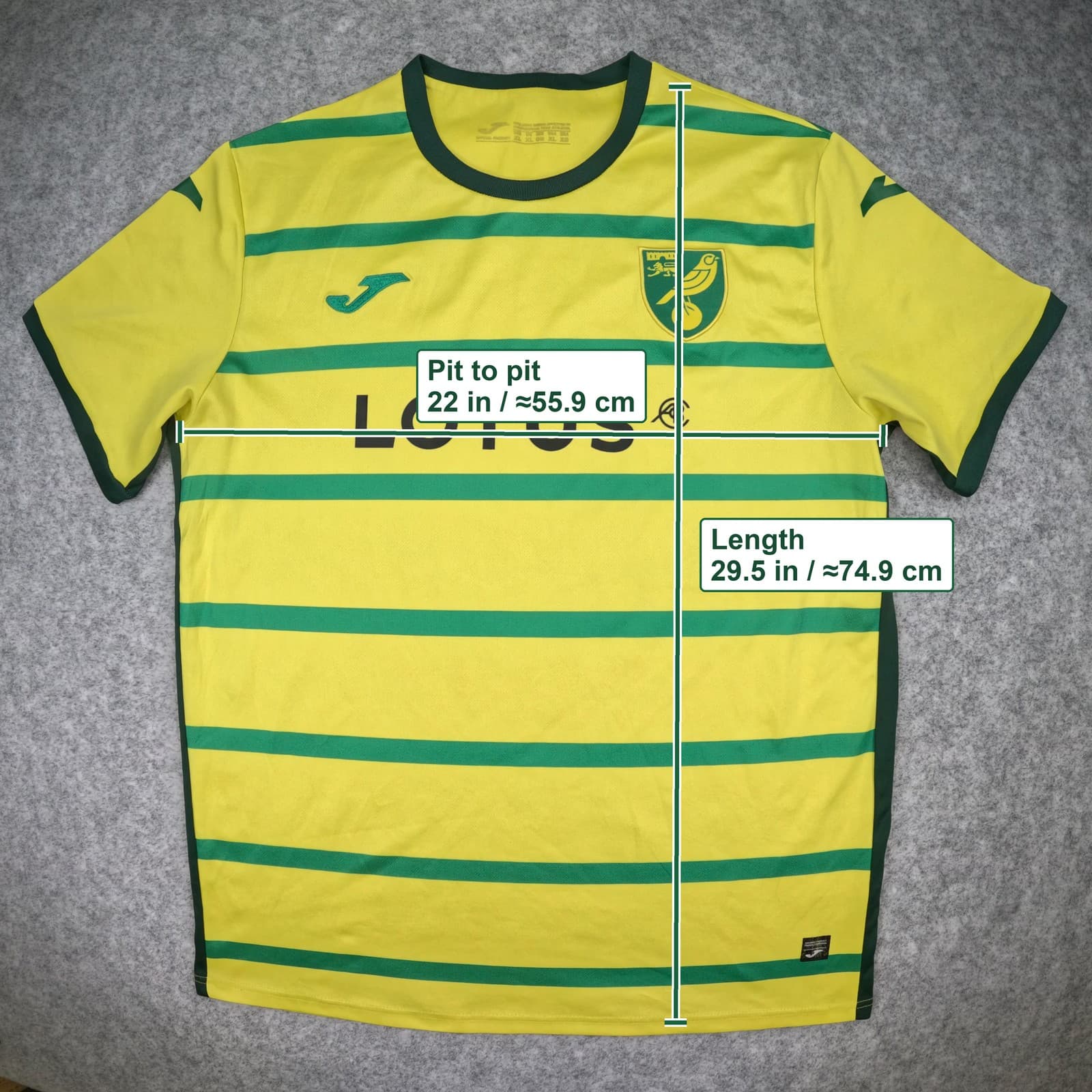Norwich City Football Shirt Extra Large Yellow Home 2023 24 Joma Soccer Jersey photo 4
