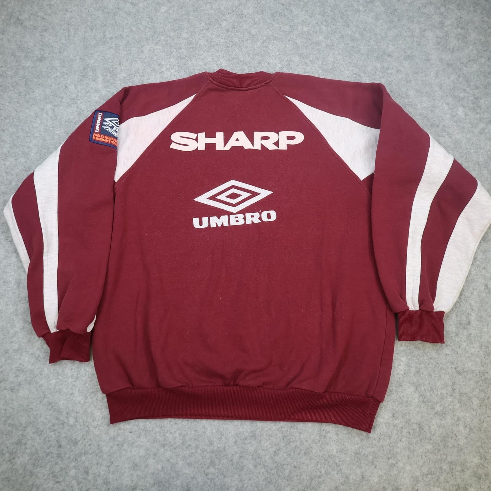 Vintage Manchester United Training Sweatshirt Mens Large 1996 Umbro Sharp Soccer photo 2