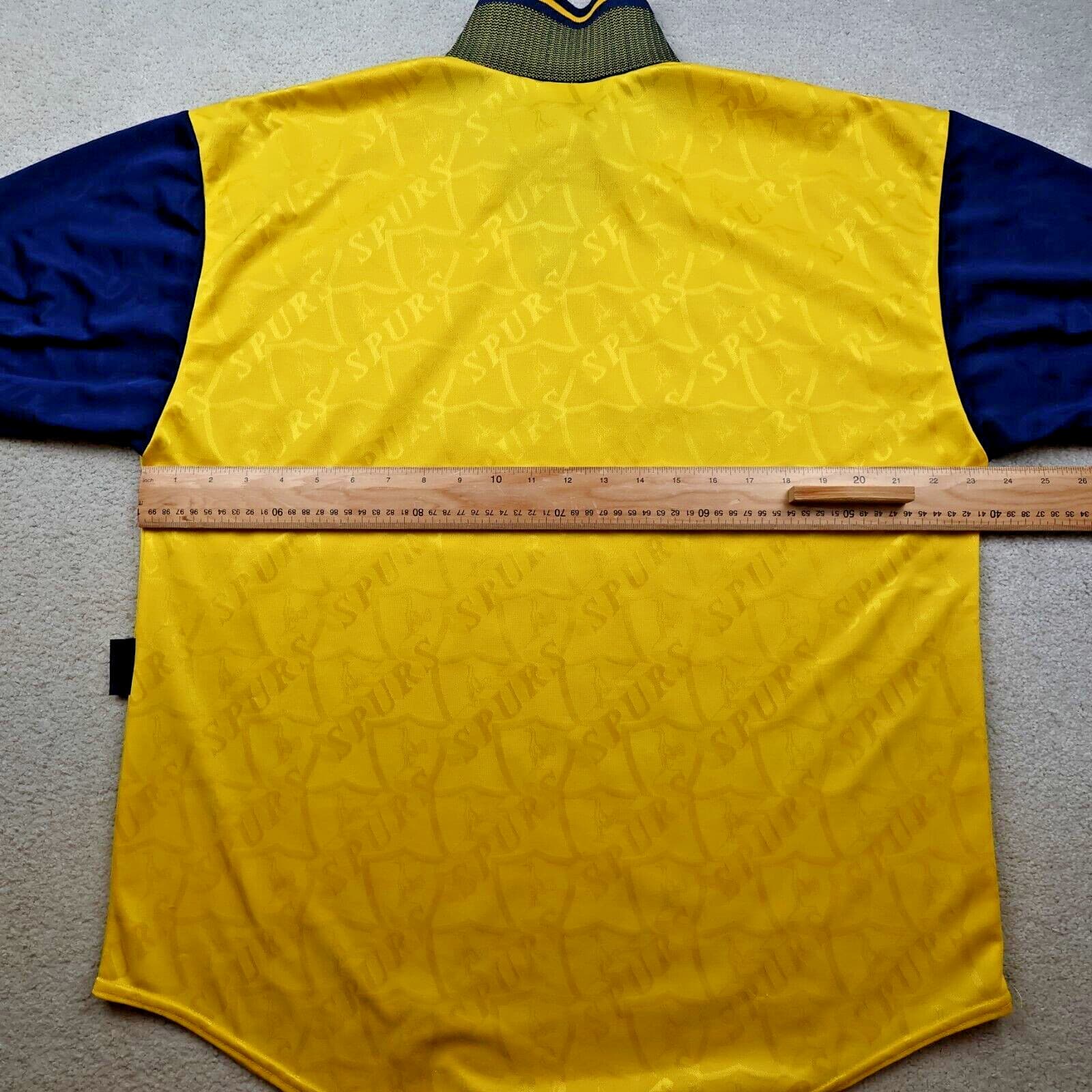 Vintage Tottenham Hotspur Shirt Large Yellow Third Kit 1995 1997 Soccer Jersey photo 7