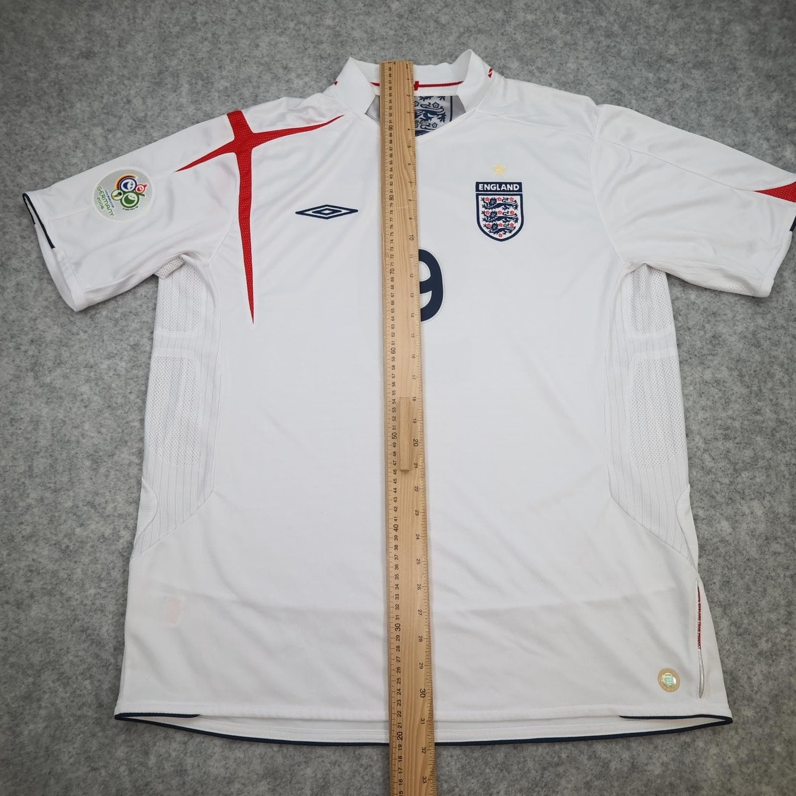 Vintage England Home Shirt Mens 2XL White 2005 2007 Football Umbro Rooney 9 photo 15