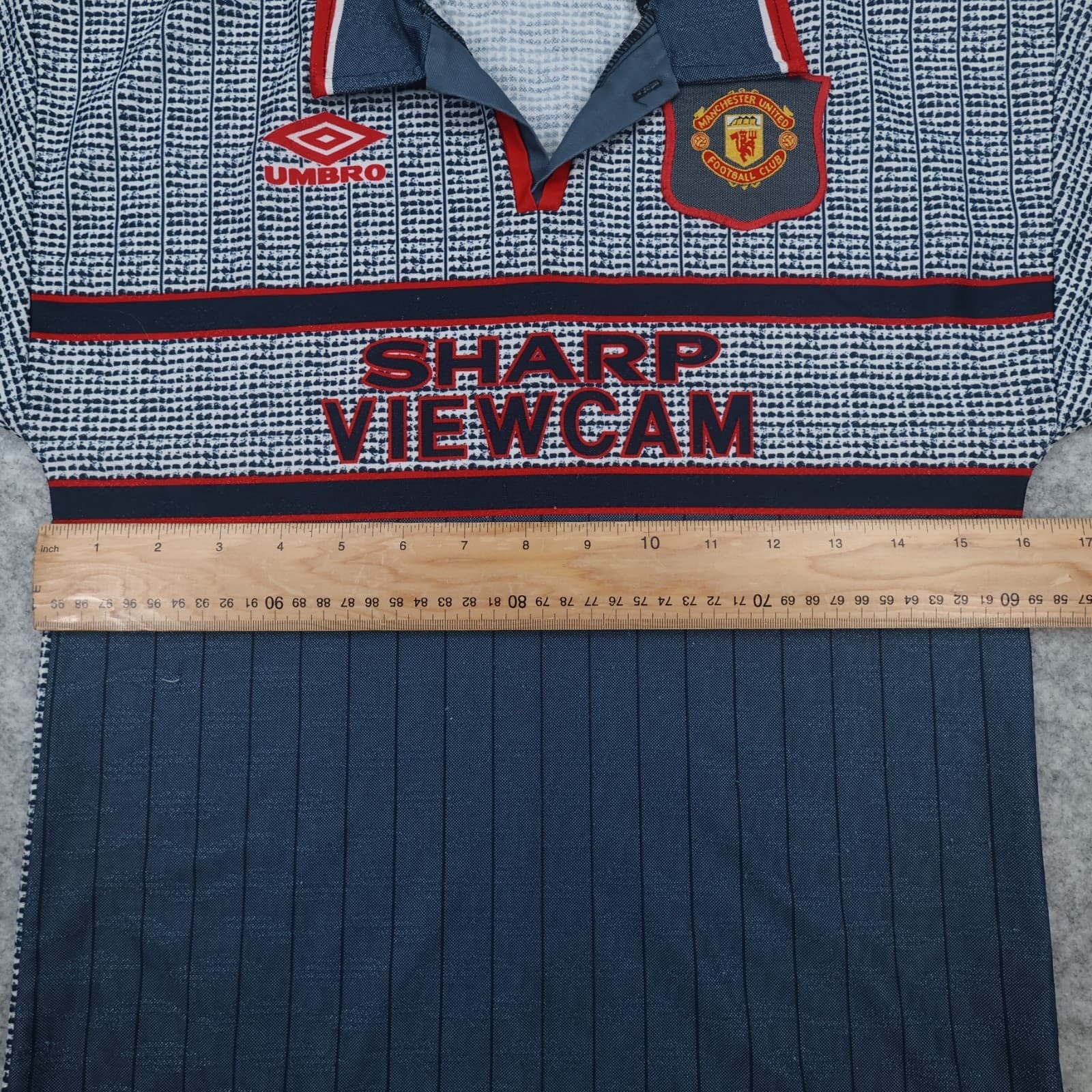 Vintage Manchester United Shirt Kids Large Grey Away Kit 1995 1996 Umbro Jersey photo 8