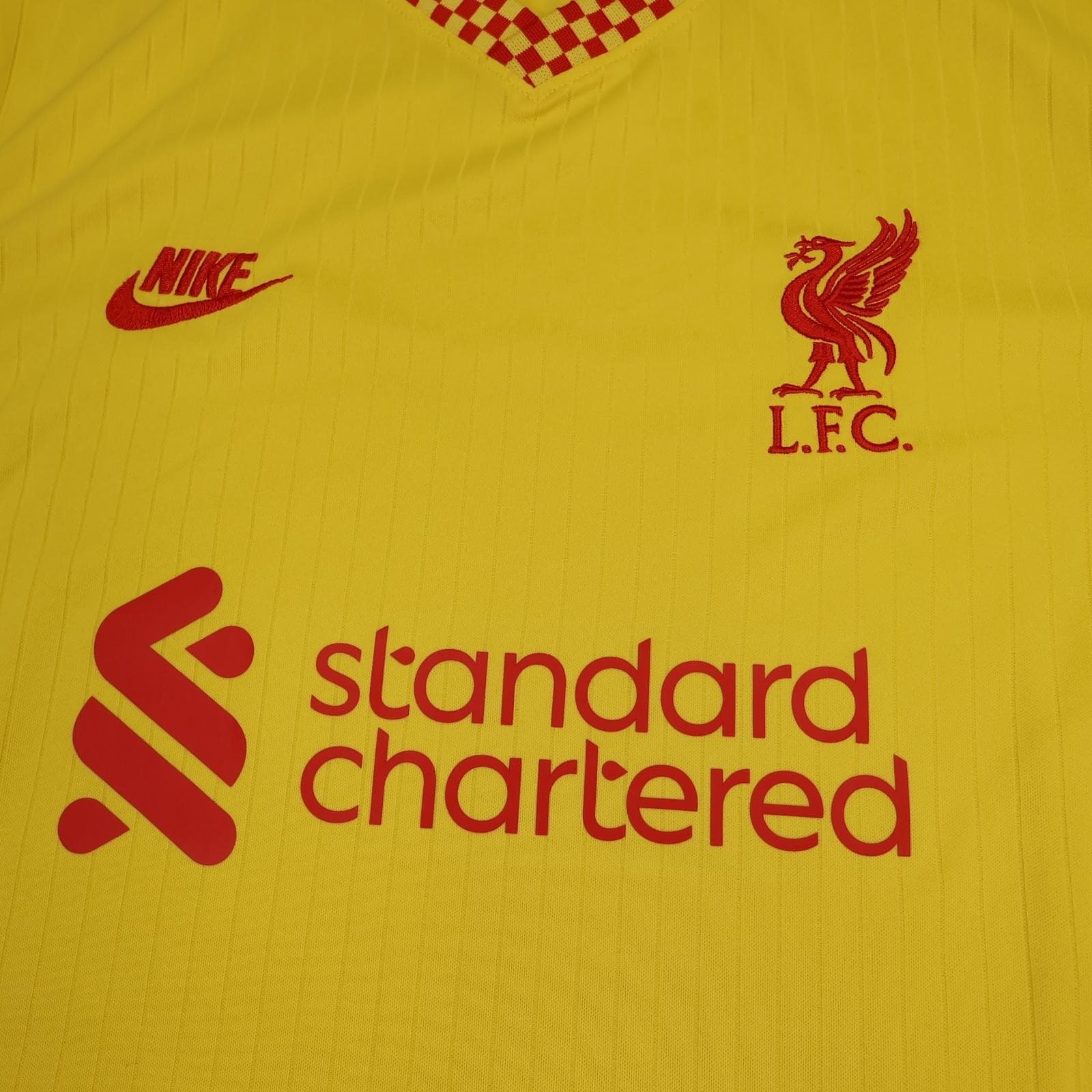Liverpool Away Shirt Mens Large Yellow 3rd 2021 2022 Football Nike Soccer Jersey photo 3