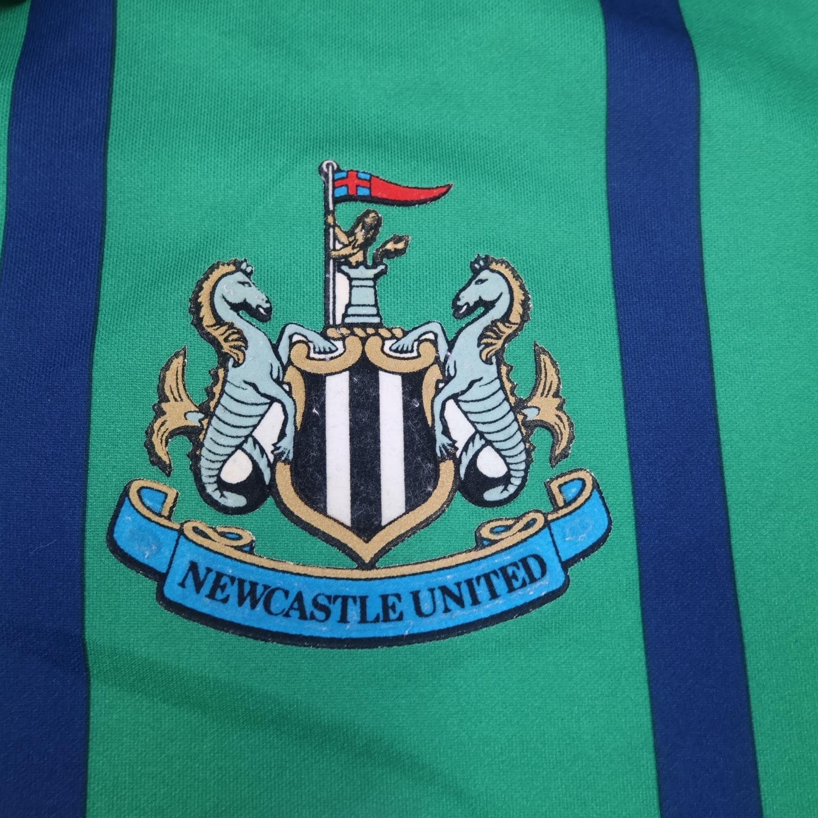 Vintage Newcastle United Shirt Mens XL Green Third EPL 1993 1995 Asics Cole 9 photo 4