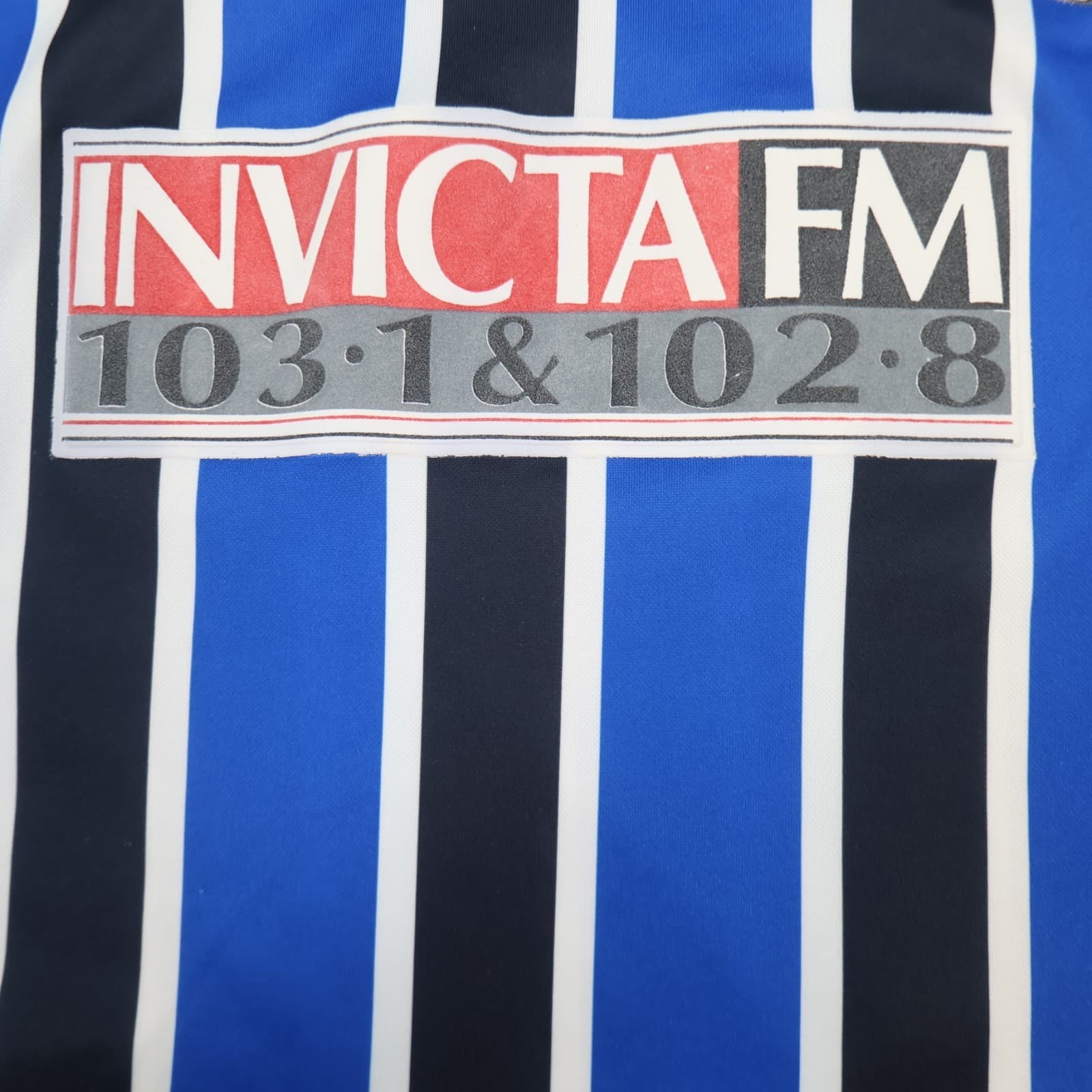 Vintage Gillingham FC Shirt Extra Large Blue Black Home Kit 1995 1996 Olympic photo 6