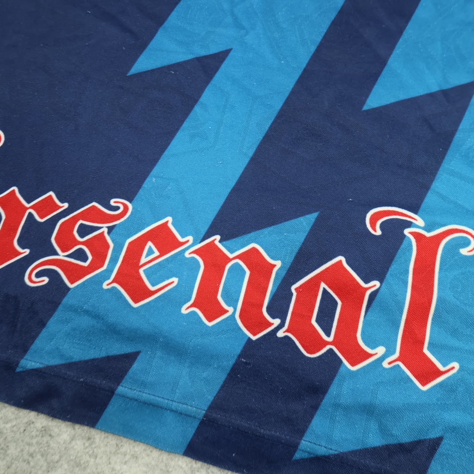 Vintage Arsenal Shirt Small Blue Away Kit 1995 1996 Soccer Jersey JVC Gunner AFC photo 13