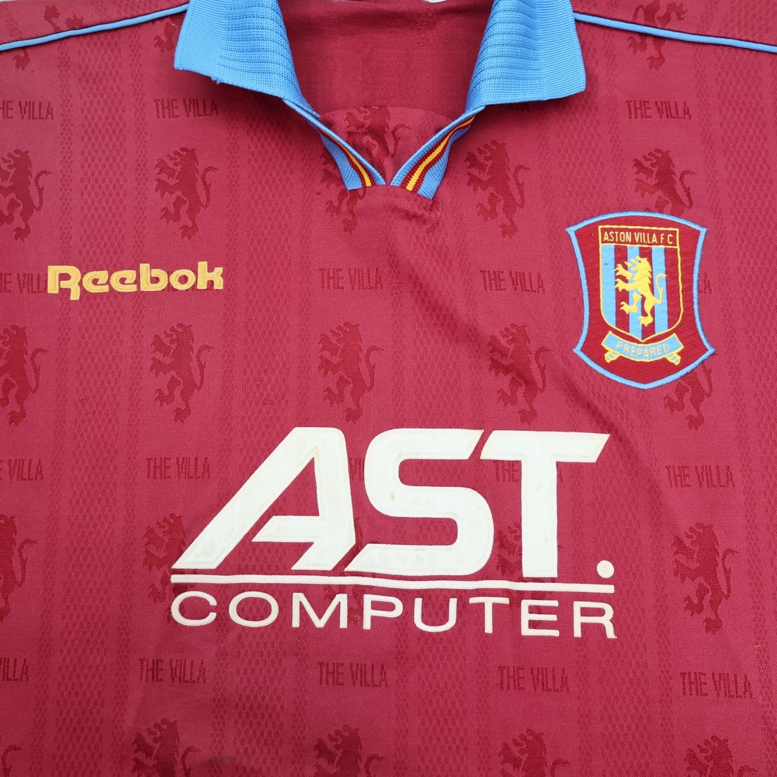 Vintage Aston Villa Shirt Large Burgundy Home Kit 1995 1997 38/40" Ugo Ehiogu photo 4