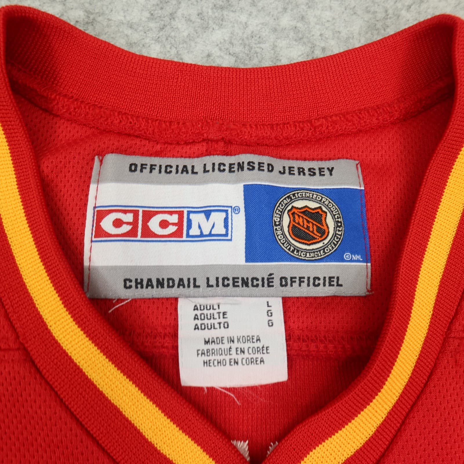 Vintage Calgary Flames Jersey Large Red NHL 90s Hockey Shirt CCM Jarome Iginla photo 5