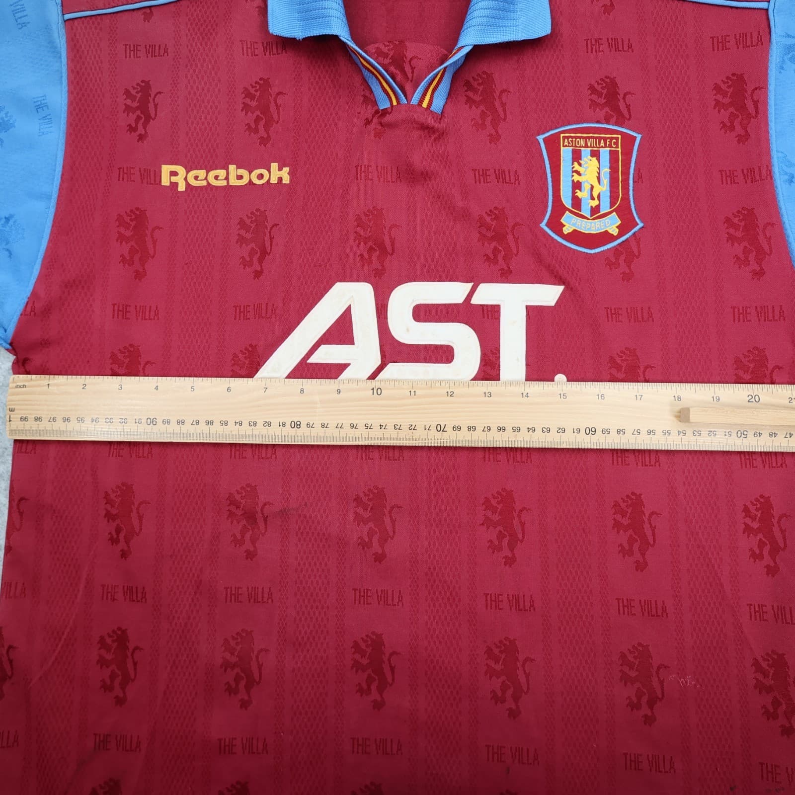 Vintage Aston Villa Shirt Large Burgundy Home Kit 1995 1997 38/40" Ugo Ehiogu photo 13