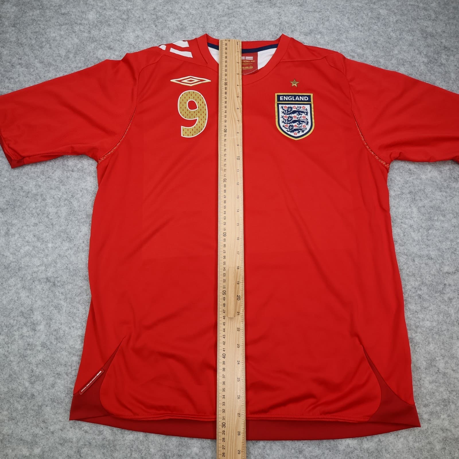 England Football Shirt Large Red Away Kit 2006 2007 2008 Umbro Wayne Rooney 9 photo 12