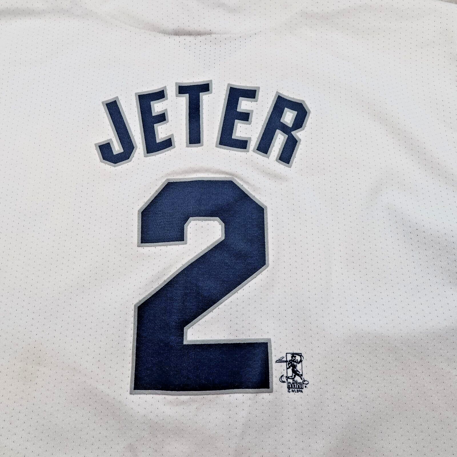 Vintage New York Yankees Jersey 2XL White Majestic Baseball Shirt Derek Jeter photo 9
