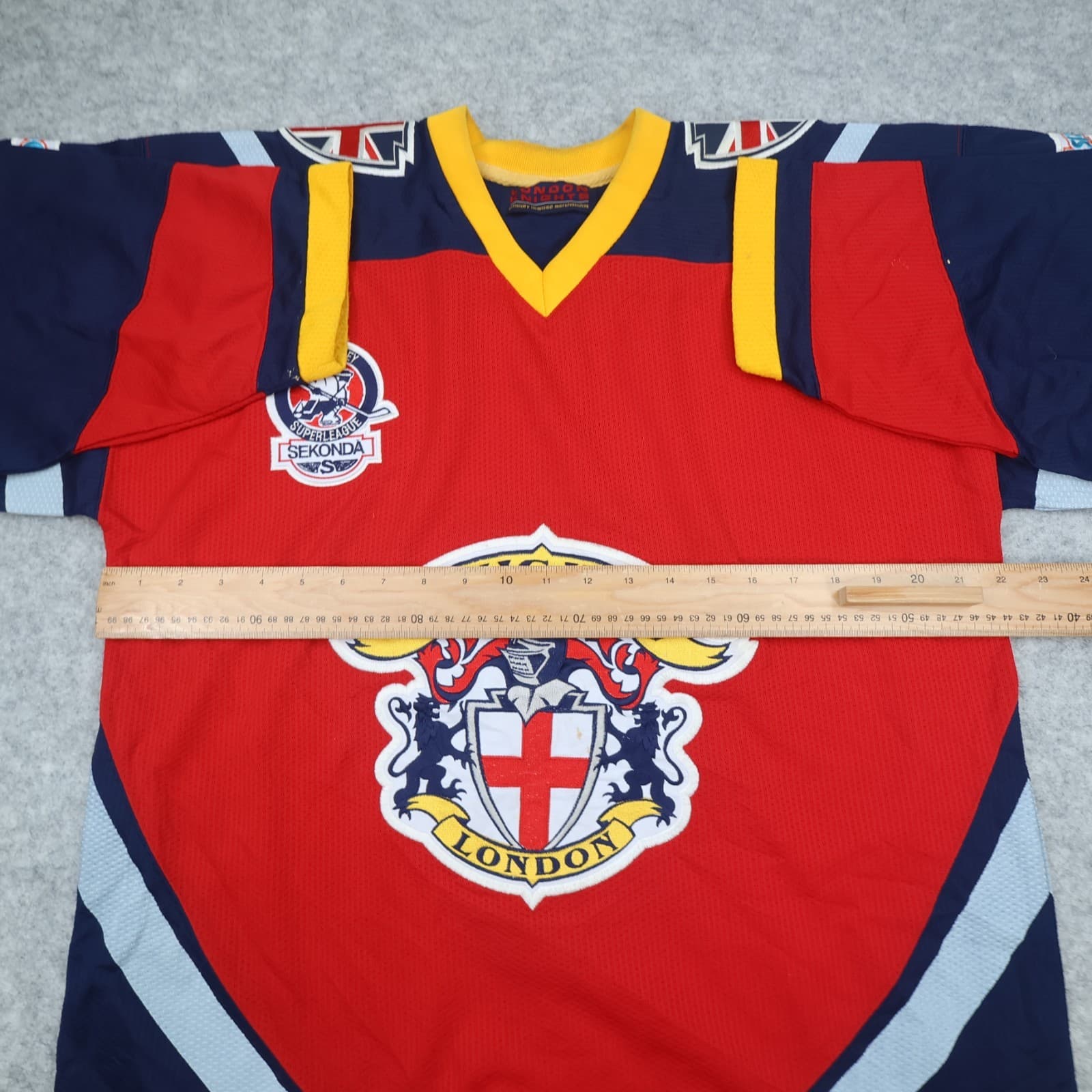 Vintage London Knights Ice Hockey Shirt Medium Adidas 1998 2000 Home Mens Jersey photo 9