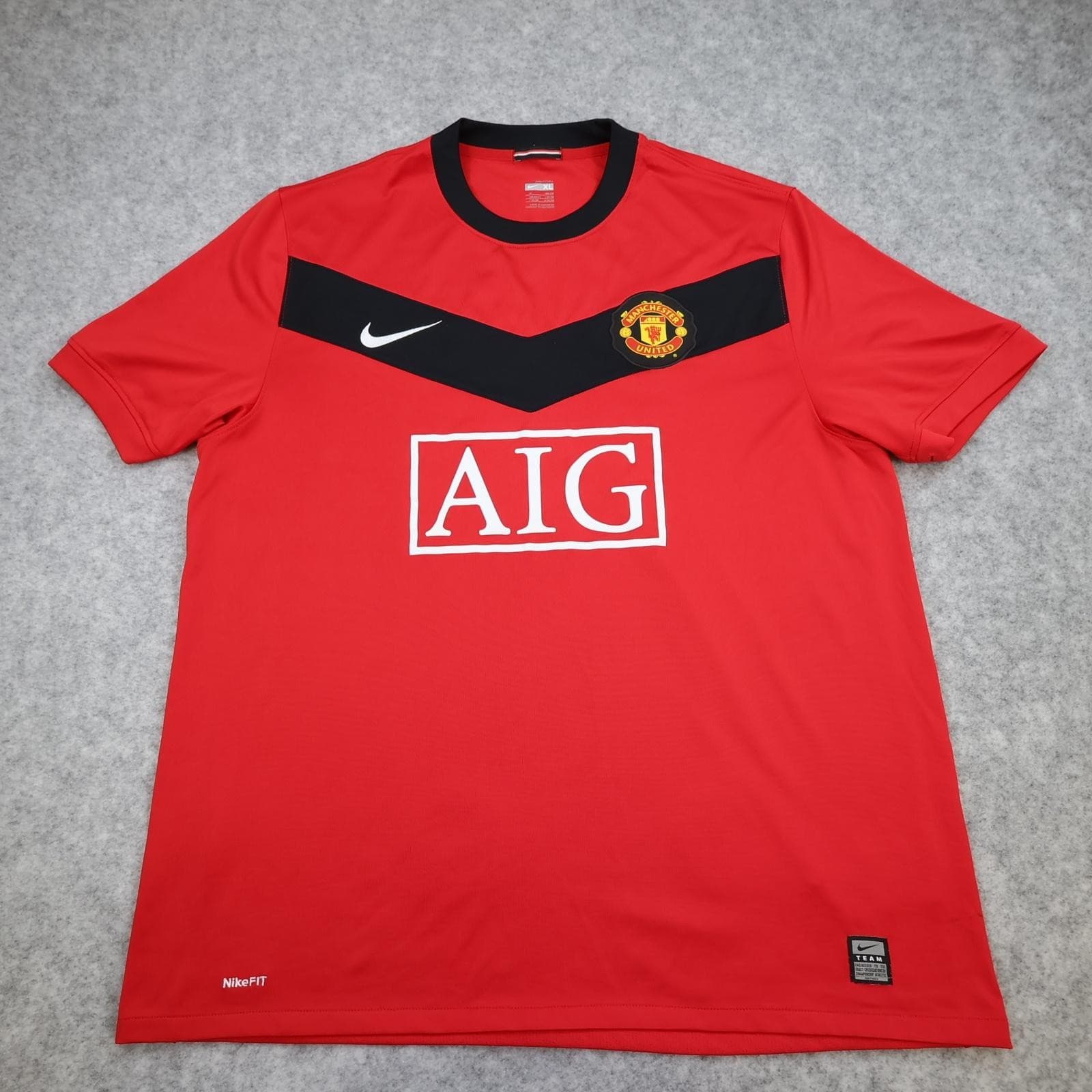 Manchester United Shirt Mens XL Red Home 2009 2010 EPL Football Nike Evra 3 photo 2