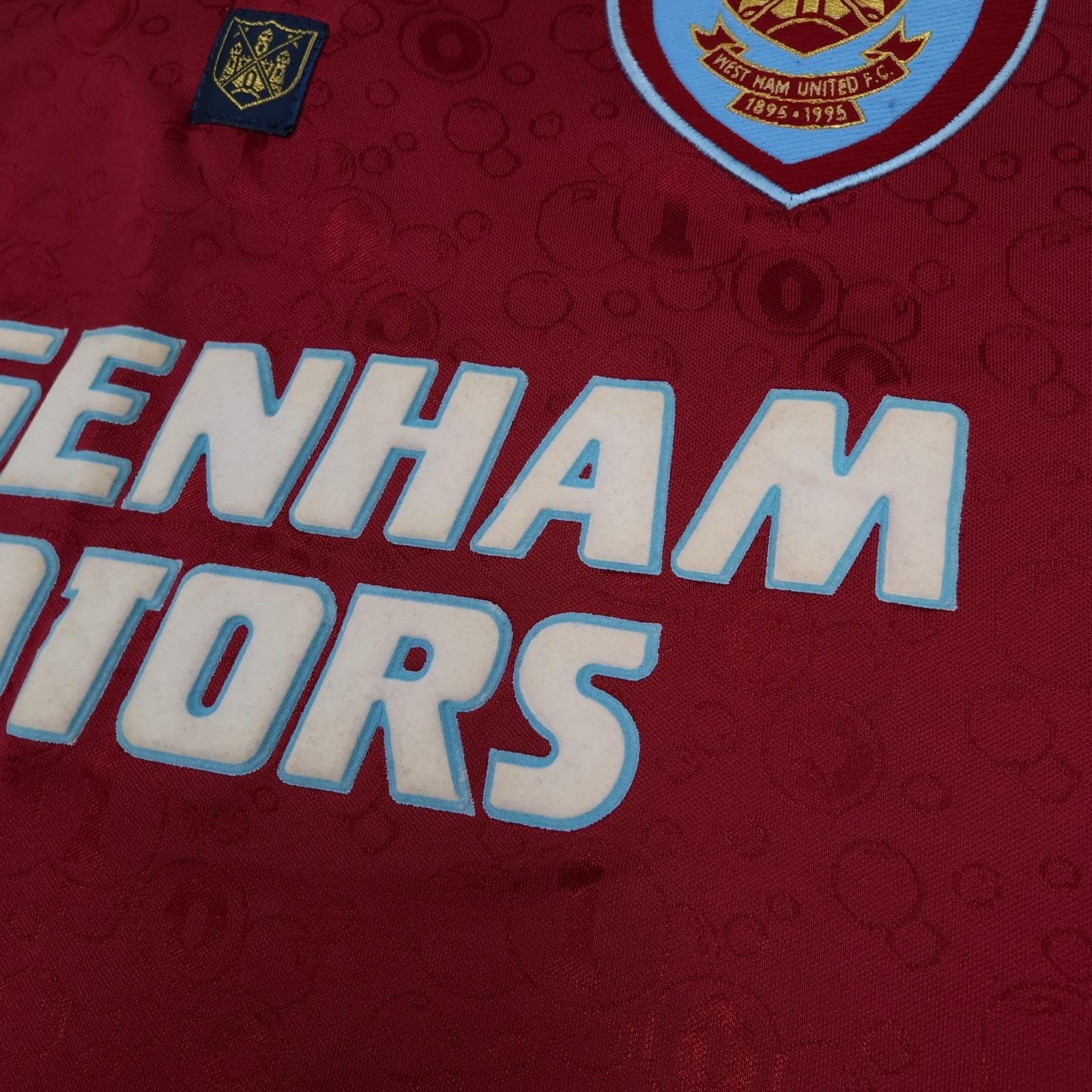 Vintage West Ham United Shirt Mens XL Red Home 1995 1997 Pony Dagenham Motors photo 5