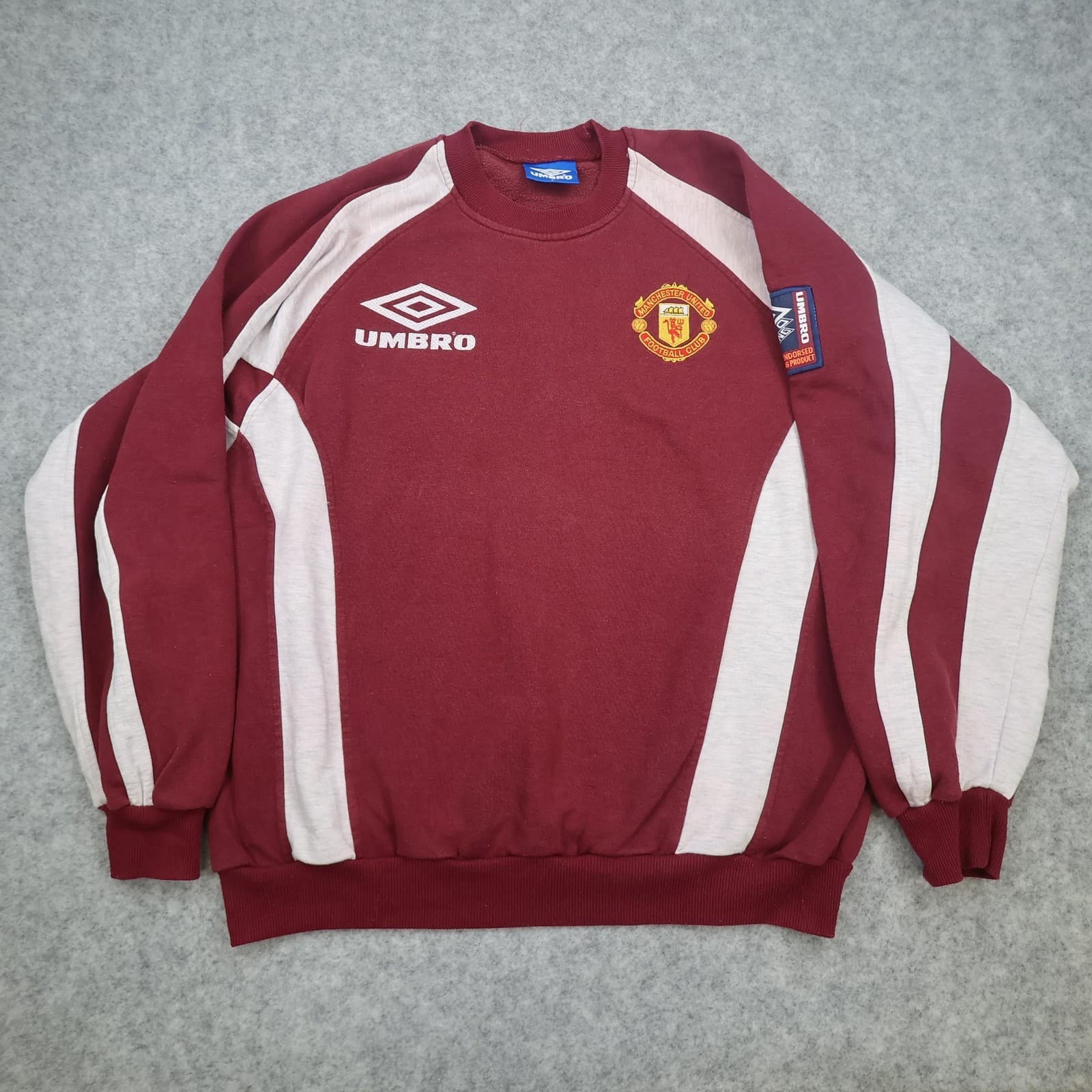 Vintage Manchester United Training Sweatshirt Mens Large 1996 Umbro Sharp Soccer