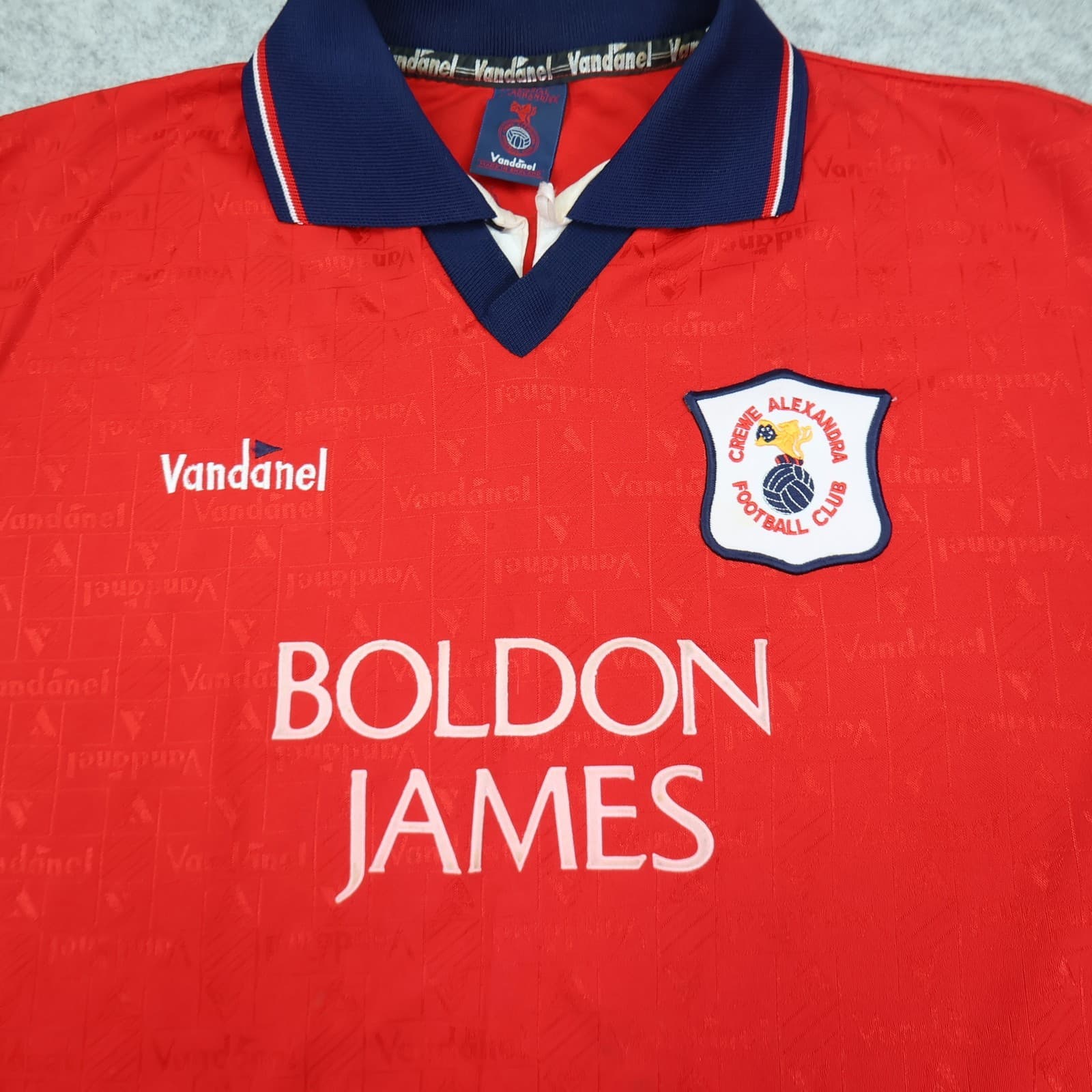 Vintage Crewe Alexandra Shirt Large Red Home Kit 1995 1996 Vandanel Boldon James photo 3