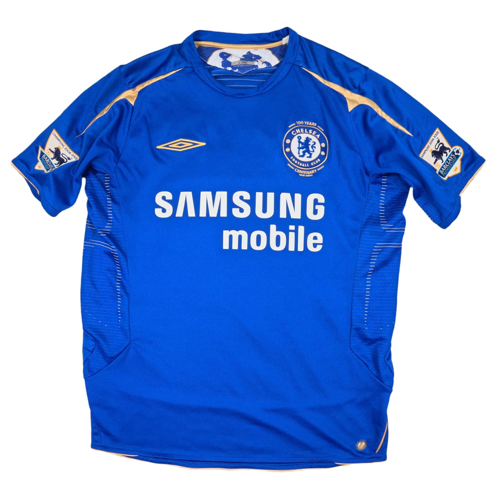 Chelsea Football Shirt Medium Blue Home 2005 06 Umbro Didier Drogba 15 Centenary photo 2
