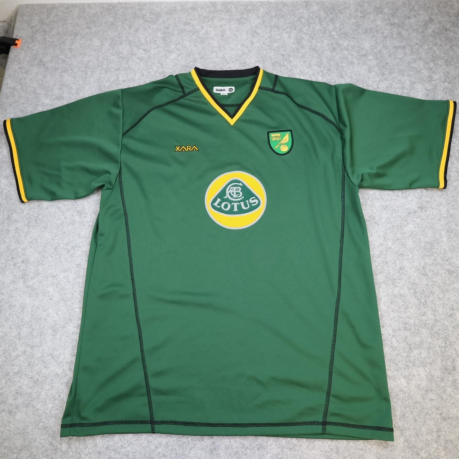 Norwich City Shirt Mens XL Green 2003 2004 Xara Lotus Sponsor Soccer Jersey