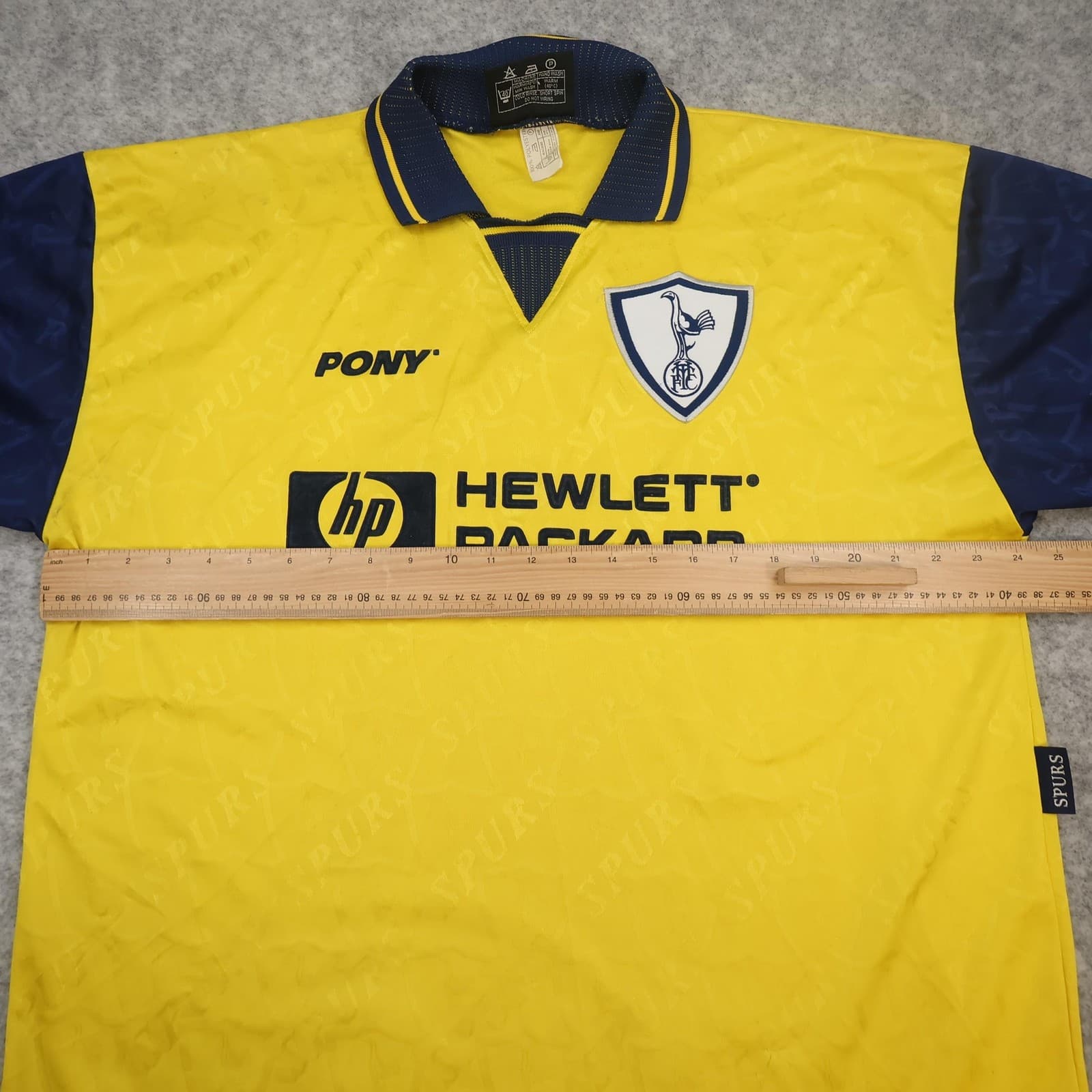 Vintage Tottenham Hotspur Shirt Mens XL Yellow Away 1995 1997 Pony Soccer Jersey photo 11