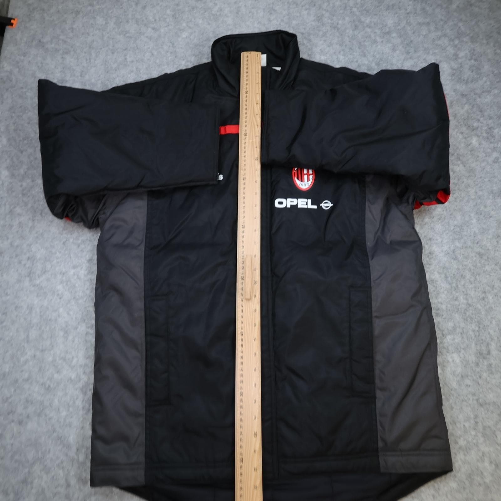 Vintage AC Milan Jacket Mens Medium Black Grey 2000 2001 Adidas Opel Bench Coat photo 11