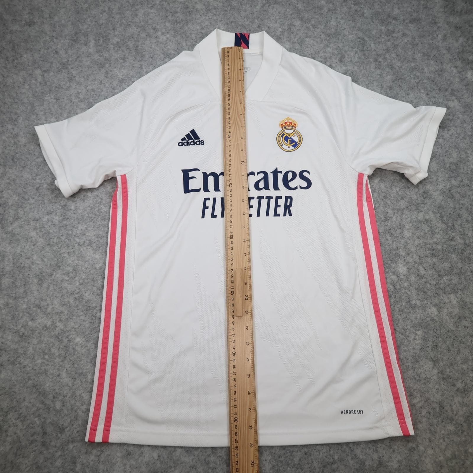 Real Madrid Shirt Mens Medium White Home 2020 2021 Adidas Emirates Fly Better photo 12