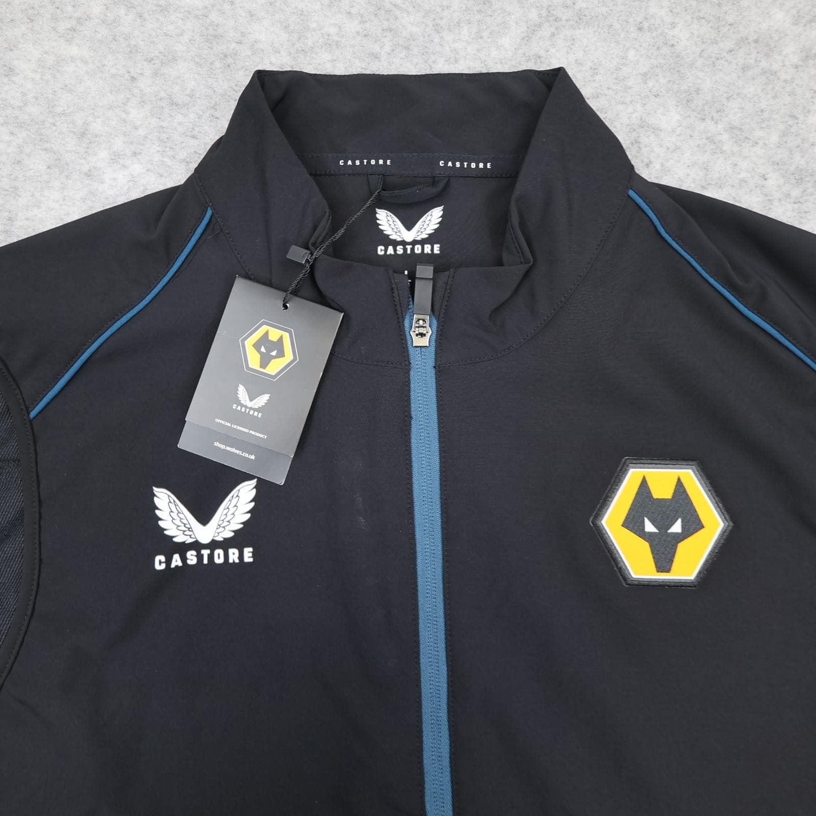 Wolverhampton Wanderers Gilet Mens Large Black EPL Football Castore Training photo 3