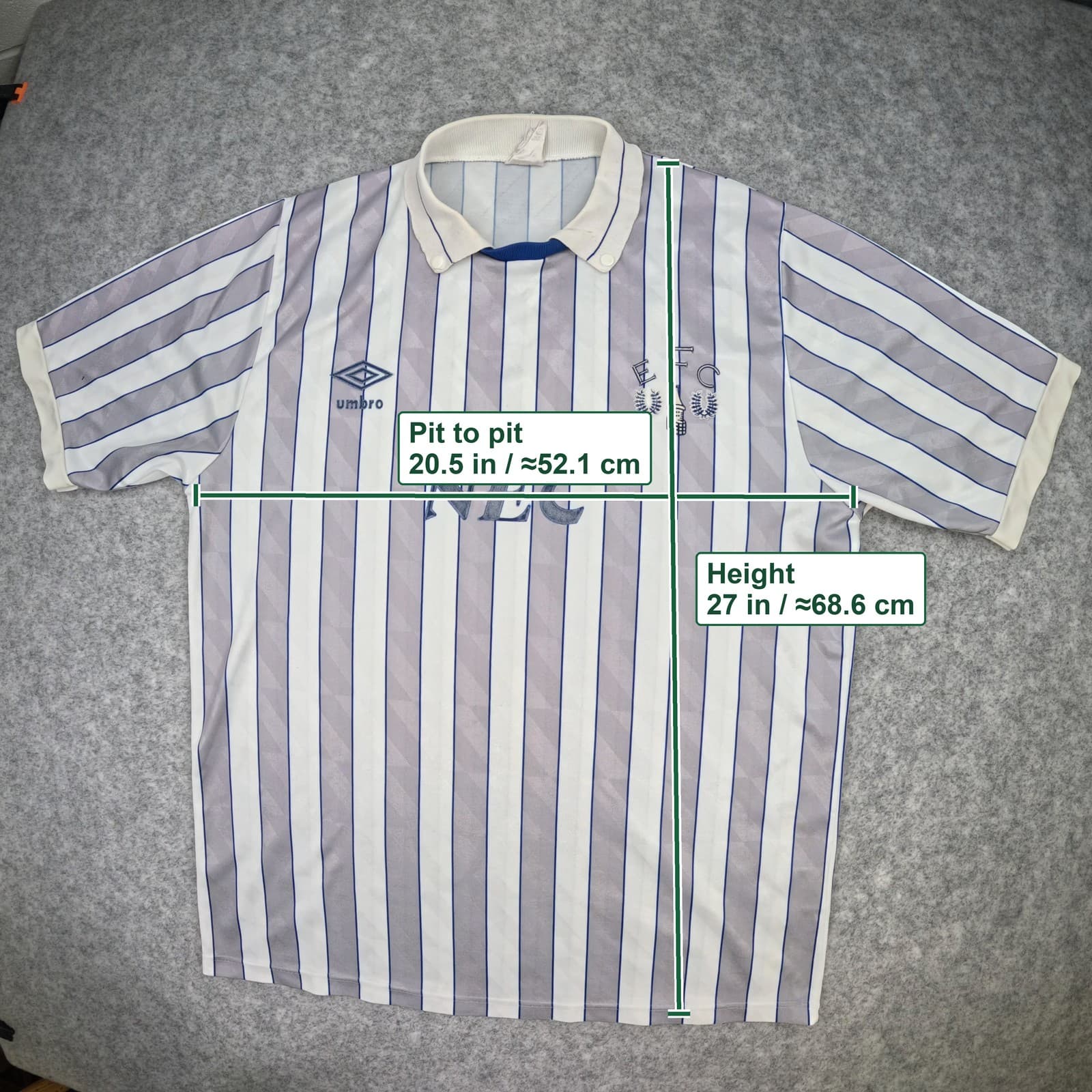 Vintage Everton Football Shirt Medium Grey Away 1988 90 Umbro Soccer Jersey NEC photo 6