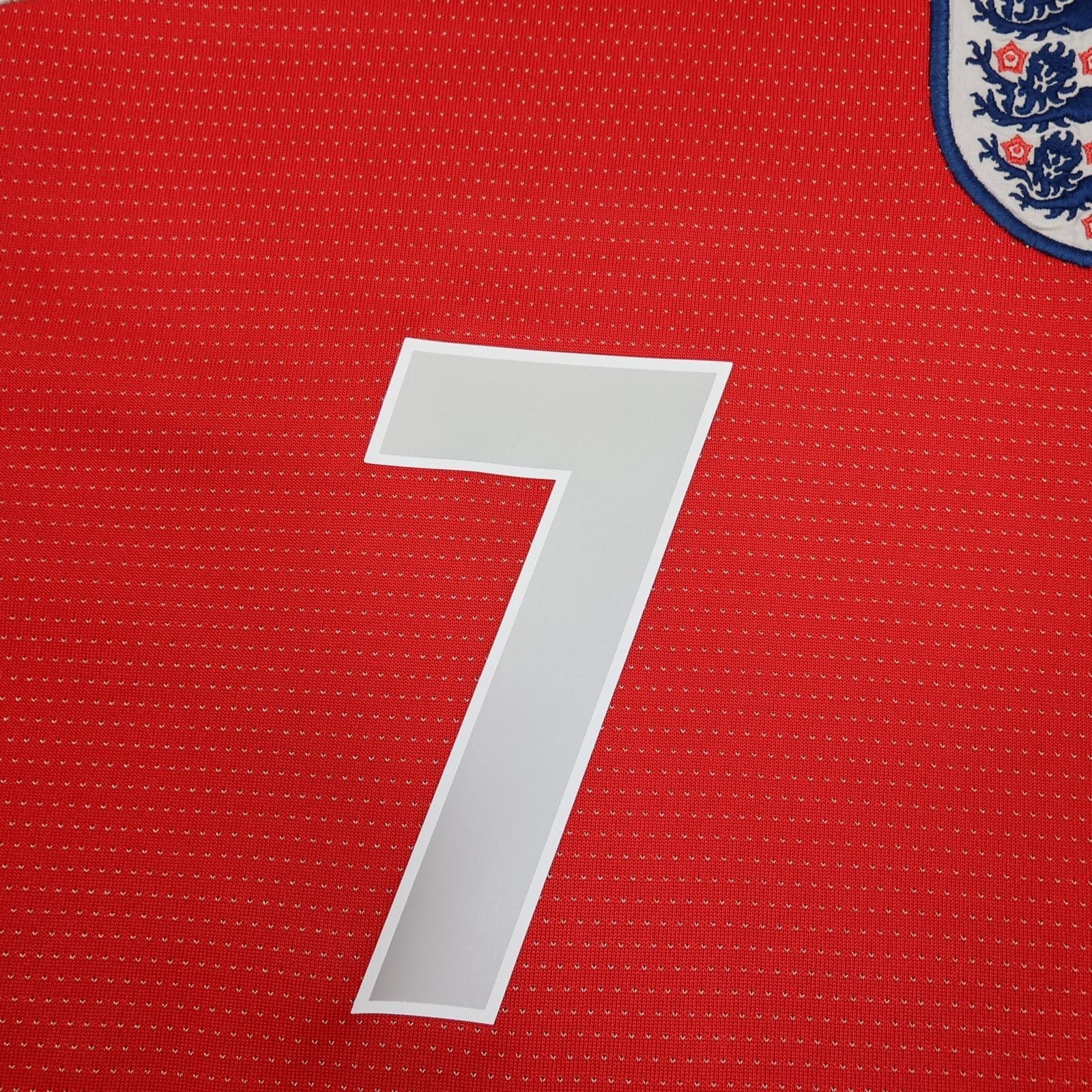 Vintage England Away Shirt Mens Large Red 2004 2006 Football Umbro Beckham Lions photo 10