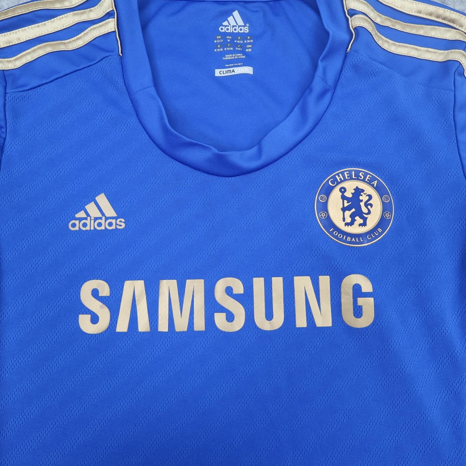 Chelsea Shirt Womens Medium 12-14 Blue Home 2012 2013 Adidas Soccer Jersey photo 3