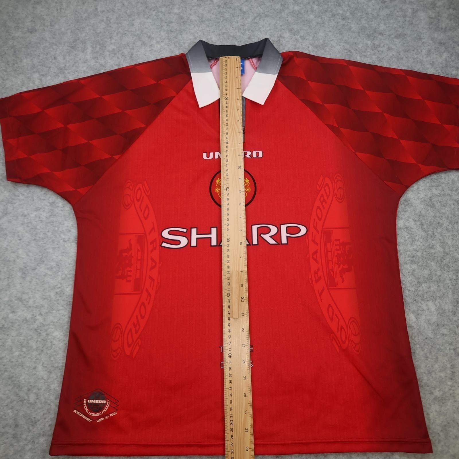 Vintage Manchester United Shirt Mens Large Red Home 1996 1998 Umbro Sharp 90s photo 12
