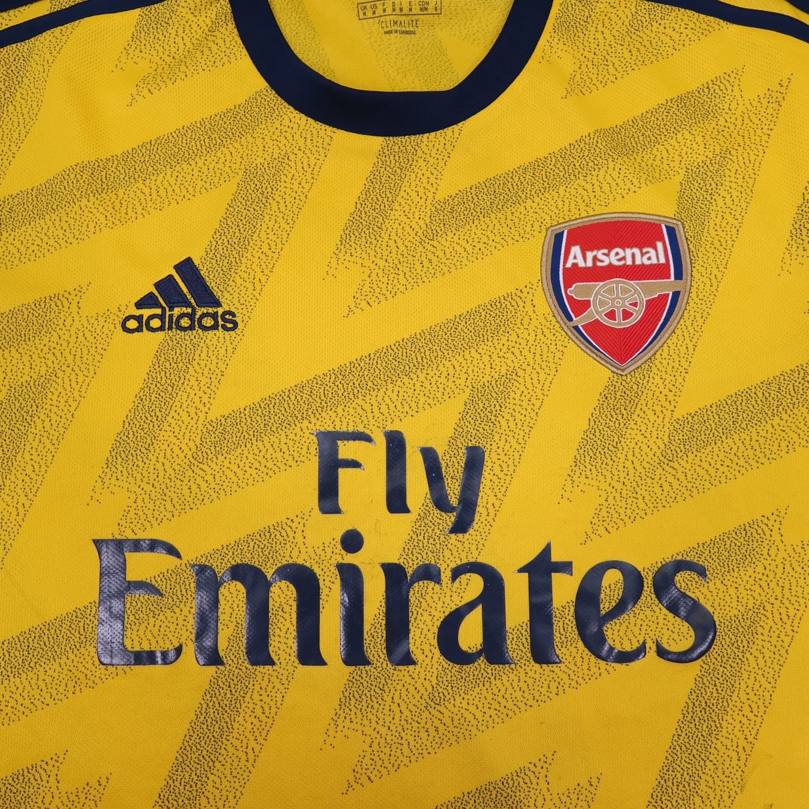 Arsenal Shirt Medium Yellow Away Kit 2019 2020 Adidas Soccer Jersey photo 3