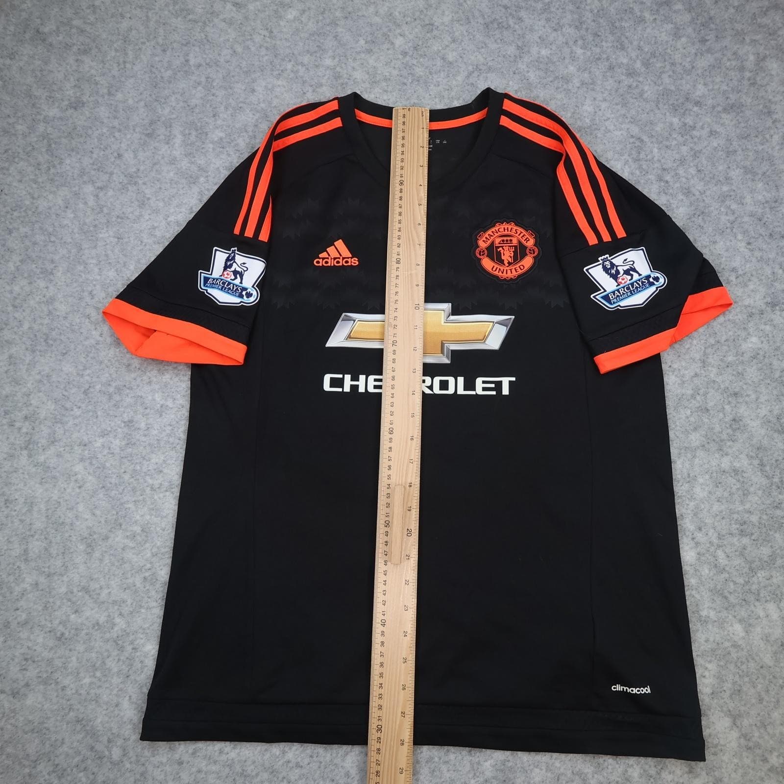 Manchester United Shirt Mens Large Black 3rd Kit 2015 2016 EPL Adidas Shaw 23 photo 13