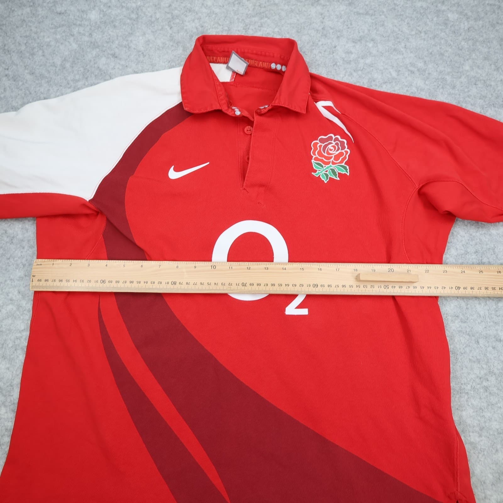 England Rugby Shirt 2XL Red Away Kit 2002 2003 Nike Jersey O2 XXL photo 10