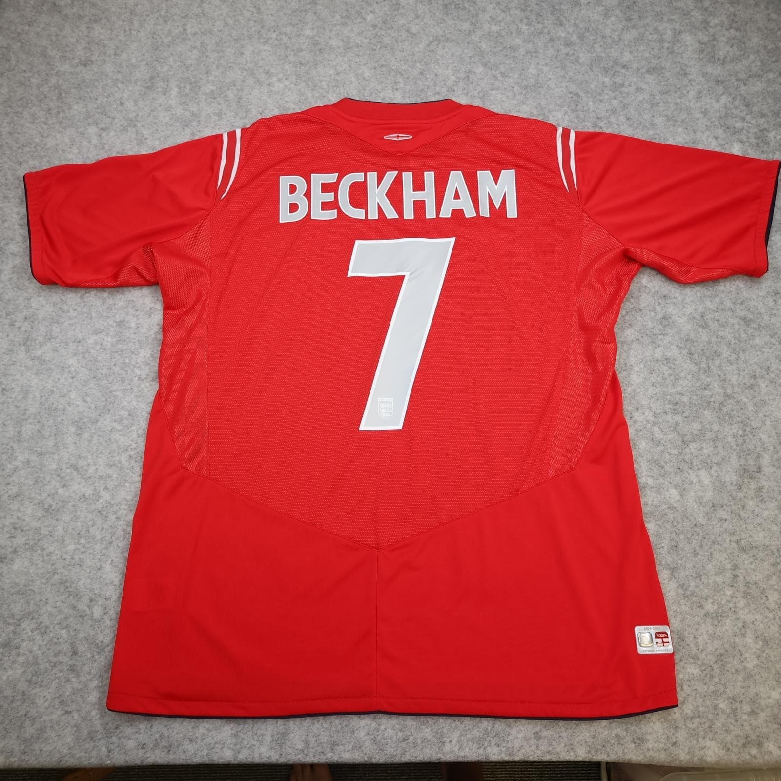 Vintage England Away Shirt Mens XL Red 2004 2006 Football Umbro Beckham 7