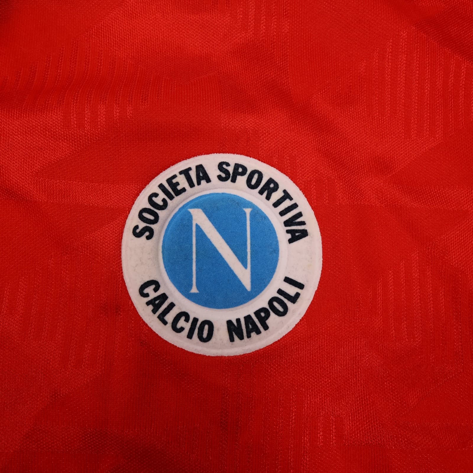 Vintage Napoli Shirt Large Red Third Umbro Football Soccer Jersey 1991 1993 14 photo 4