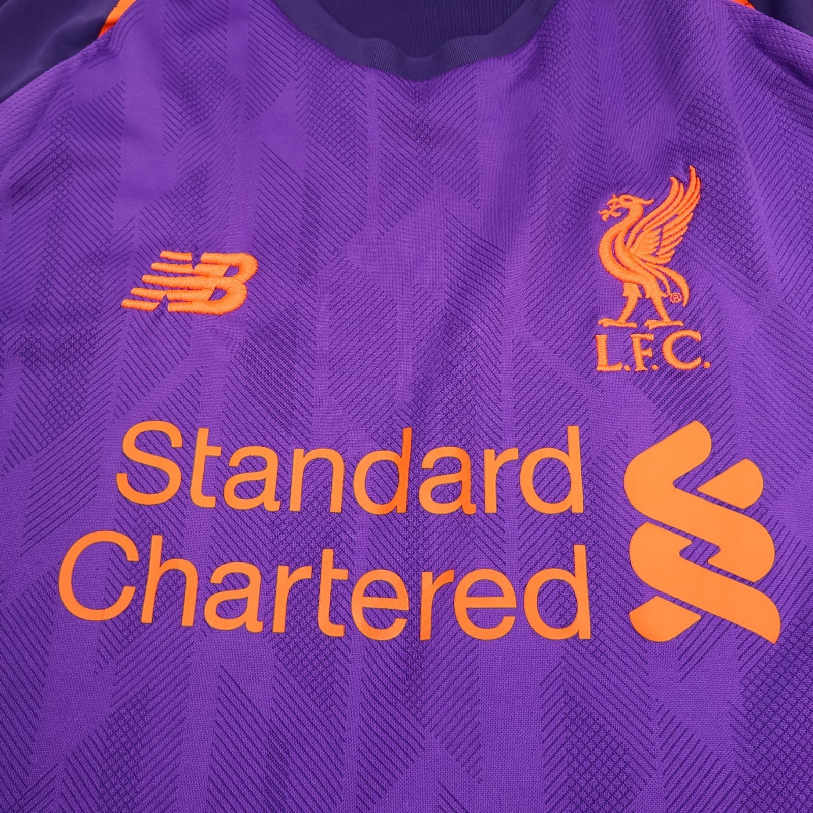 Liverpool Shirt Medium Purple Away Kit 2018 2019 New Balance Soccer Jersey 40" photo 3
