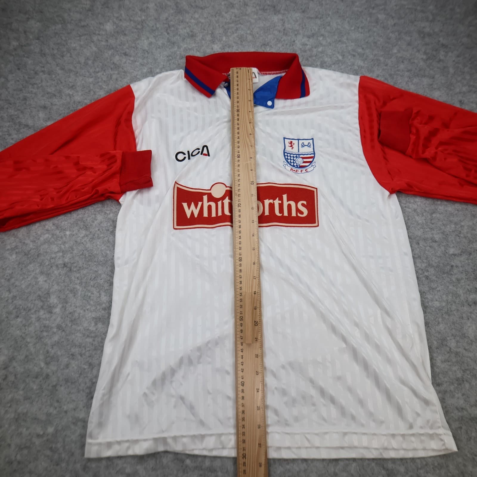Vintage Rushden and Diamons Shirt Large White Red Home Kit 1995 1997 Cica Jersey photo 12
