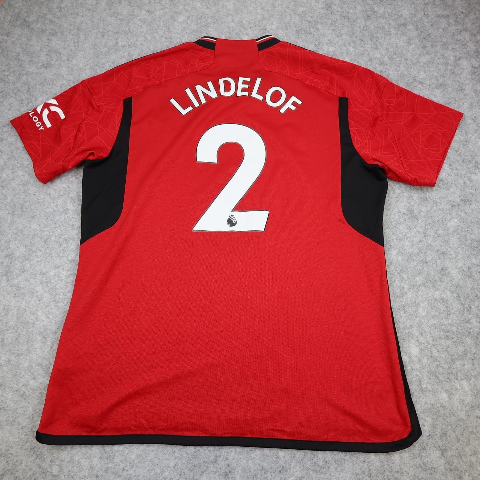 Manchester United Shirt Mens XL Red Home 2023 2024 Football Adidas Lindelof 2