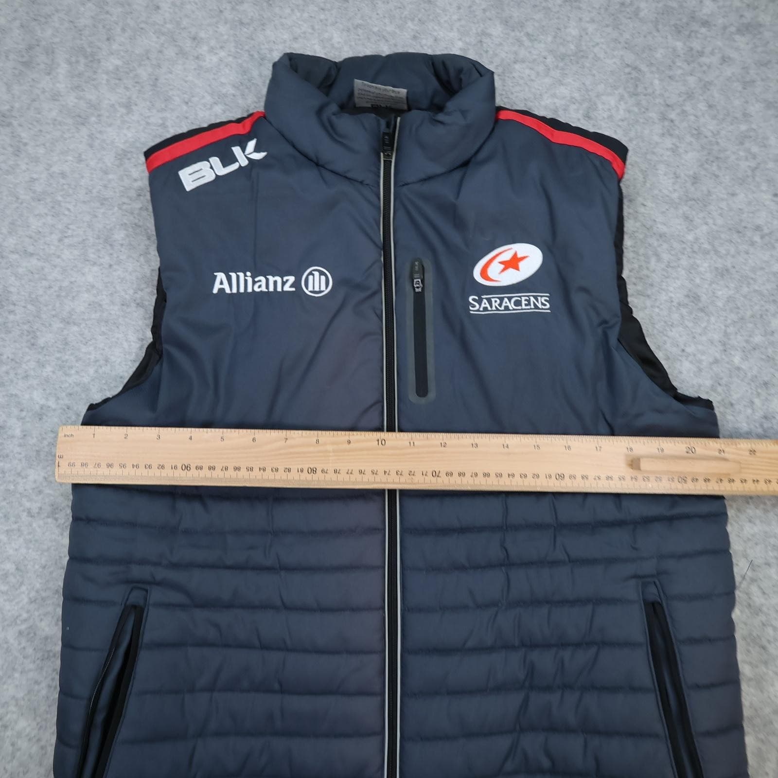 Saracens Gilet Mens Medium Blue Rugby Union BLK Allianz Puffer Bodywarmer Vest photo 9