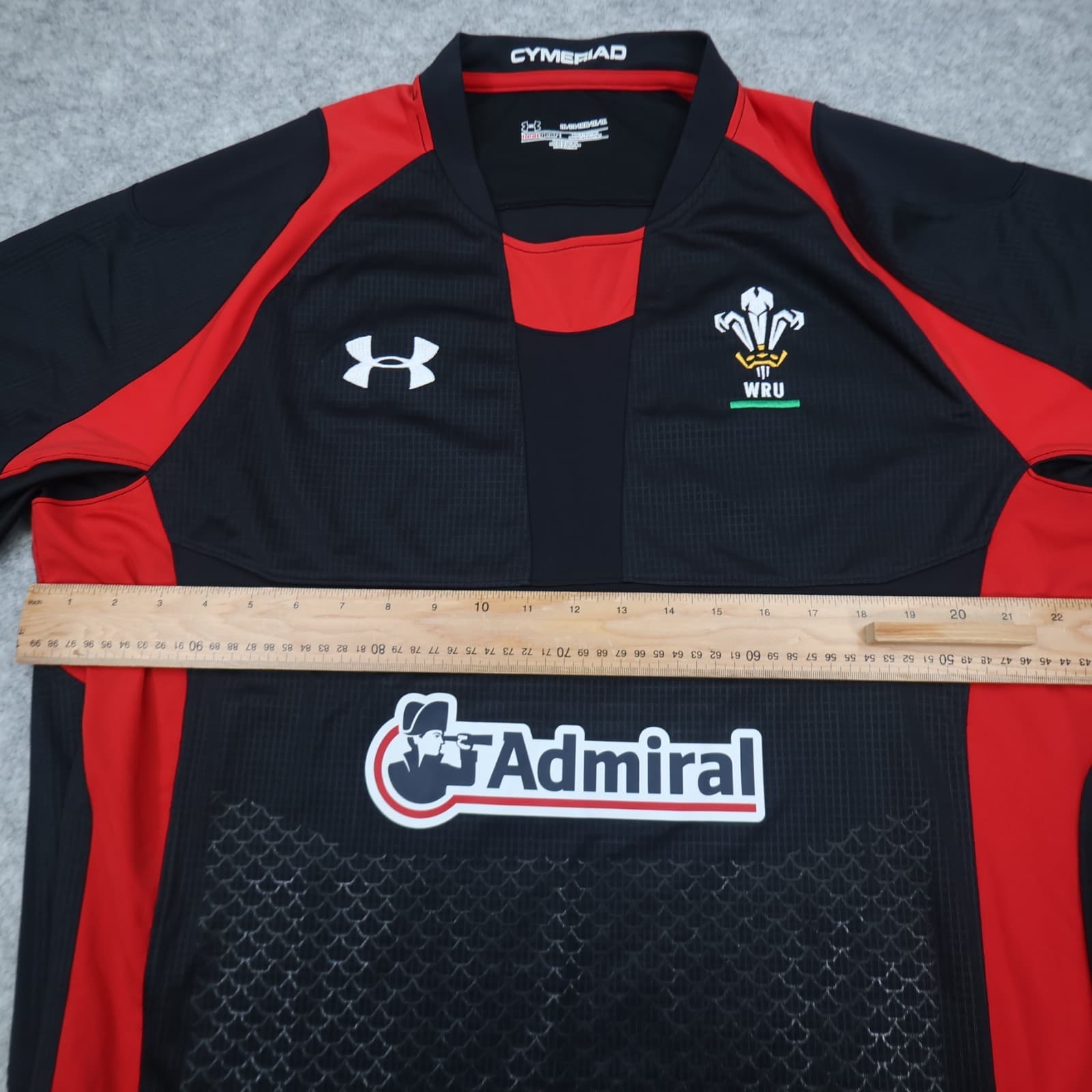 Wales Rugby Shirt 2XL Black Home Kit 2011 2012 Under Armour Jersey Admiral XXL photo 9
