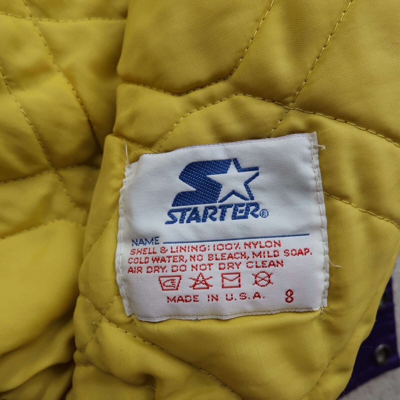 Vintage Los Angeles Lakers Jacket Medium Starter 80s NBA Varsity Purple Satin photo 8