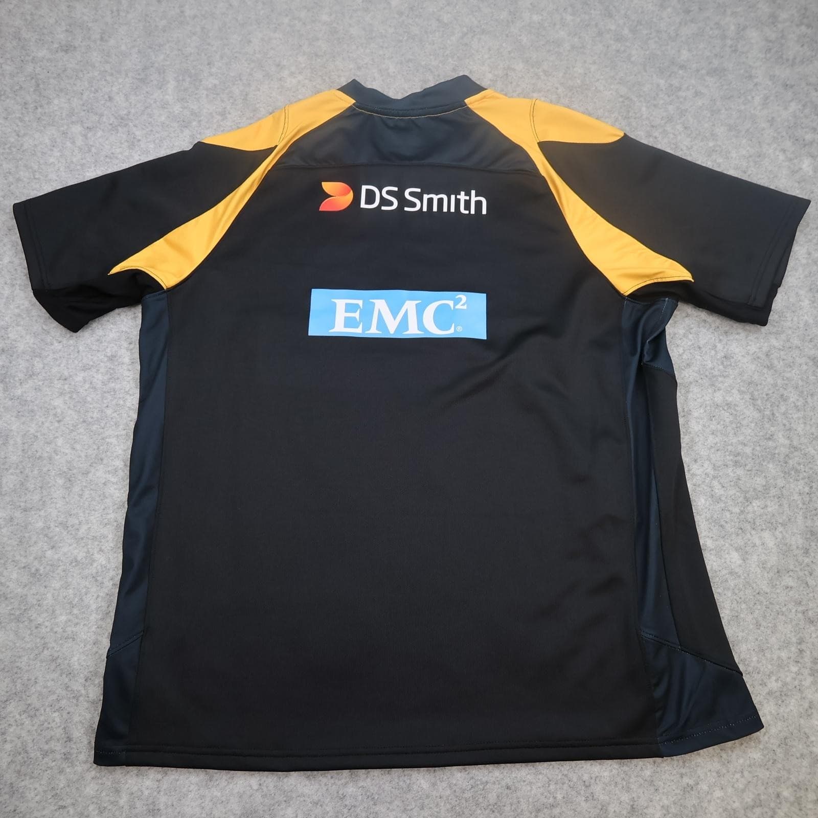 Wasps Rugby Shirt Mens XL Black Yellow Rugby Union 2015 2016 Land Rover photo 2