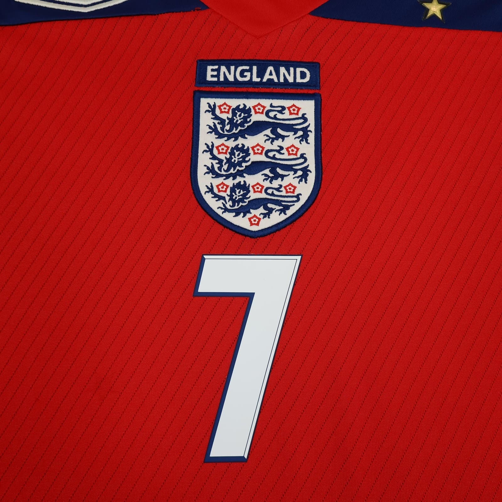 England Away Shirt Mens Large Red 2008 2010 Football Umbro Beckham 7 Jersey photo 4