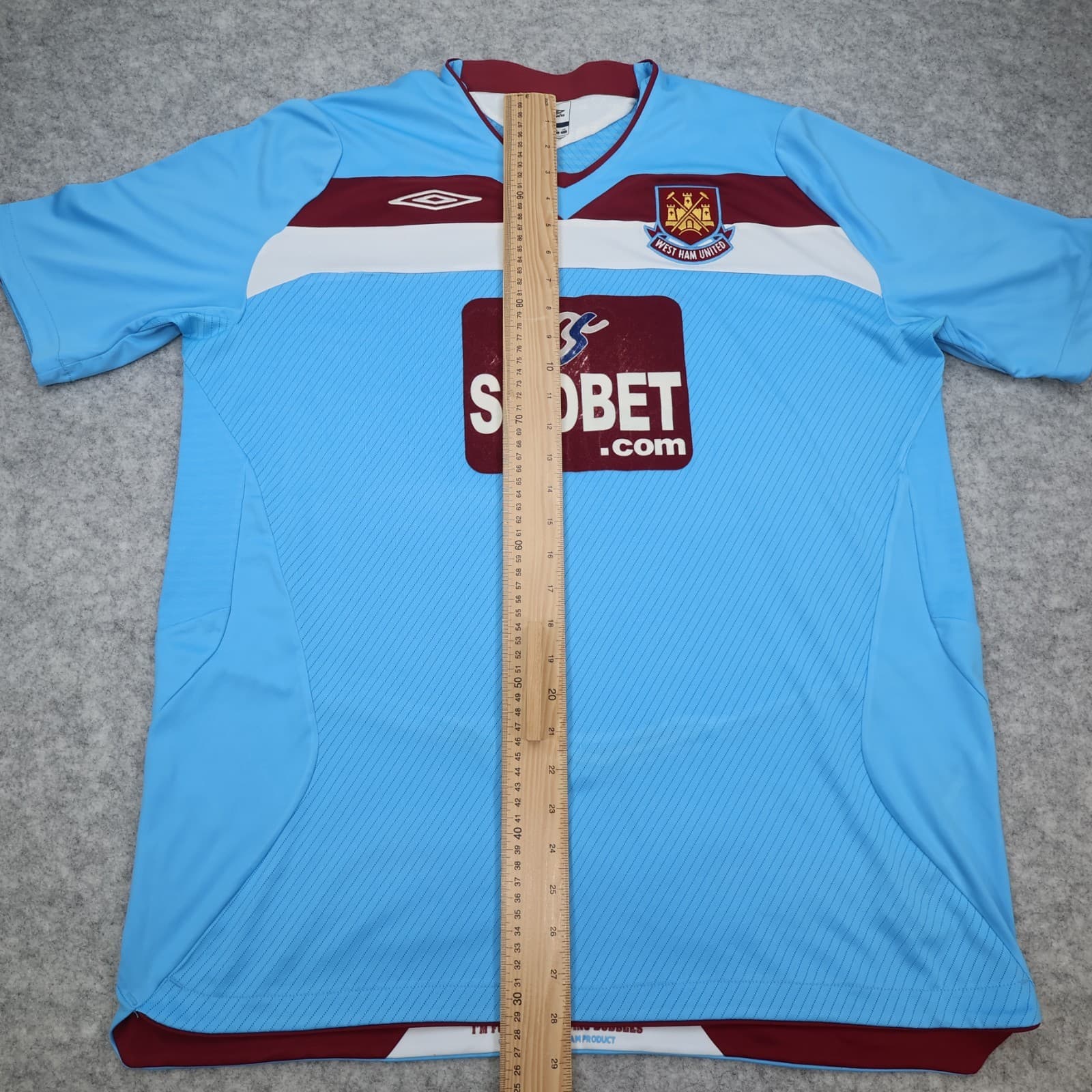 West Ham Shirt Extra Large Blue 2008 2009 Umbro Away Shirt Soccer Jersey photo 14